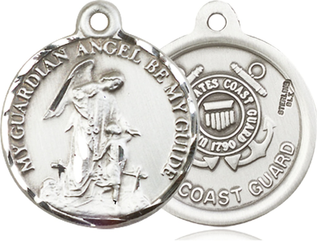 Sterling Silver Guardian Angel Coast Guard Medal