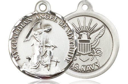 Sterling Silver Guardian Angel Navy Medal