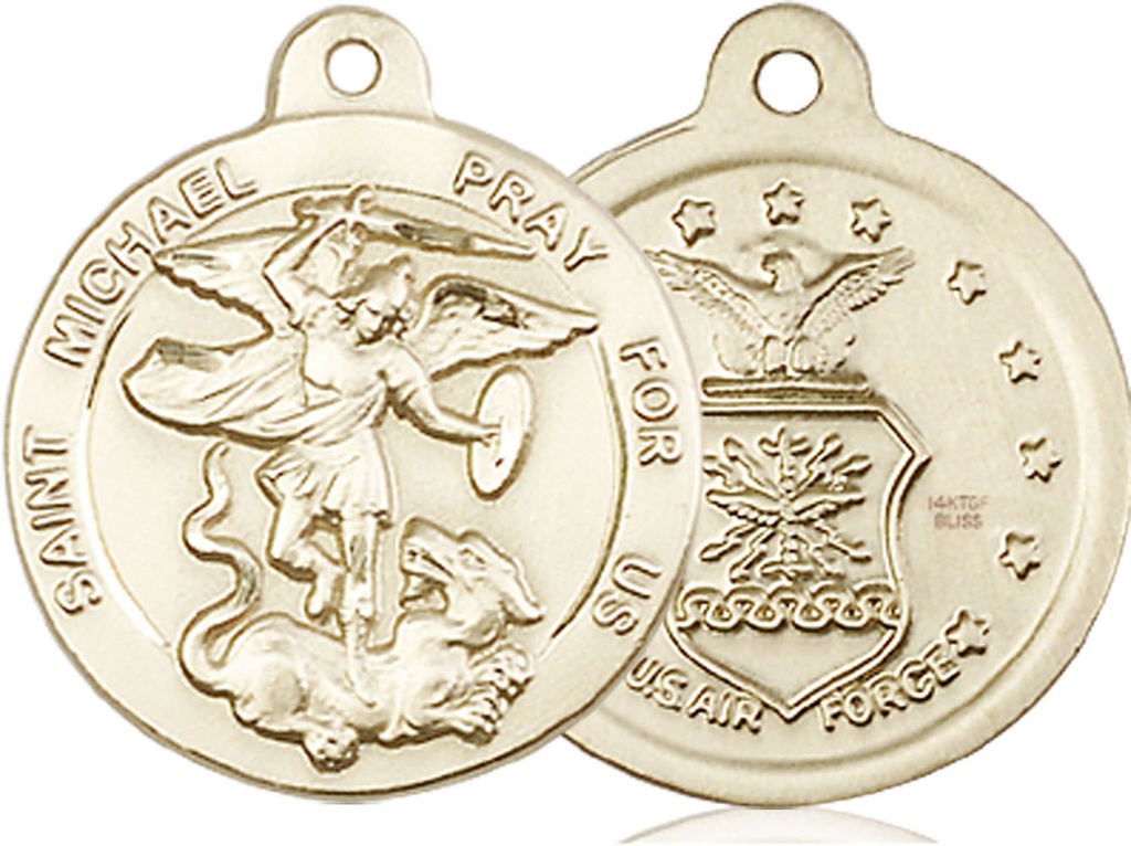 14kt Gold Filled Saint Michael Air Force Medal