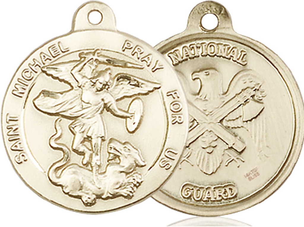 14kt Gold Filled Saint Michael National Guard Medal
