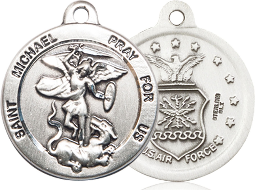 Sterling Silver Saint Michael Air Force Medal