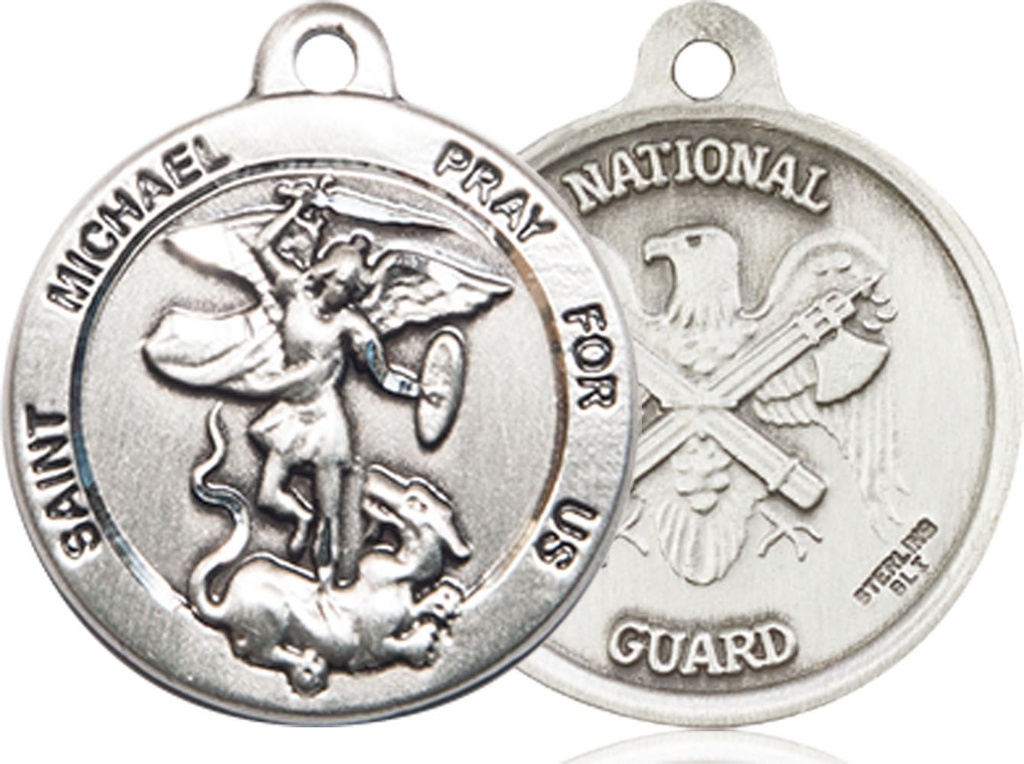 Sterling Silver Saint Michael National Guard Medal