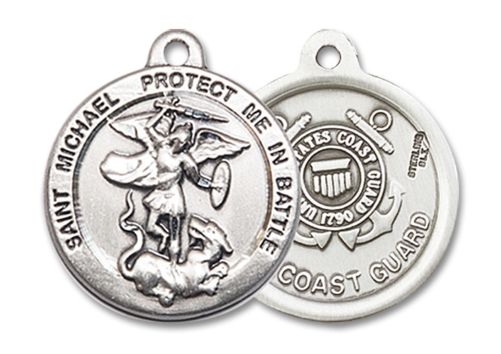 Sterling Silver Saint Michael Coast Guard Medal