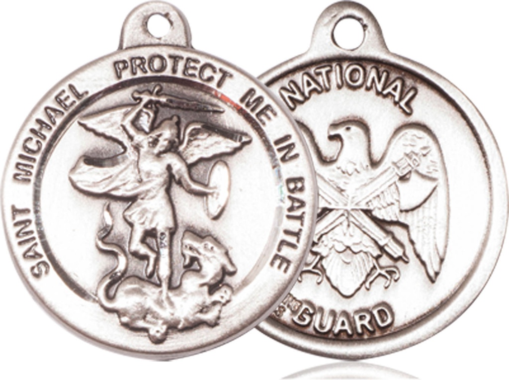 Sterling Silver Saint Michael National Guard Medal
