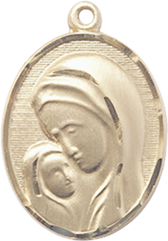 14kt Gold Filled Madonna &amp; Child Medal