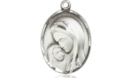 Sterling Silver Madonna &amp; Child Medal - With Box
