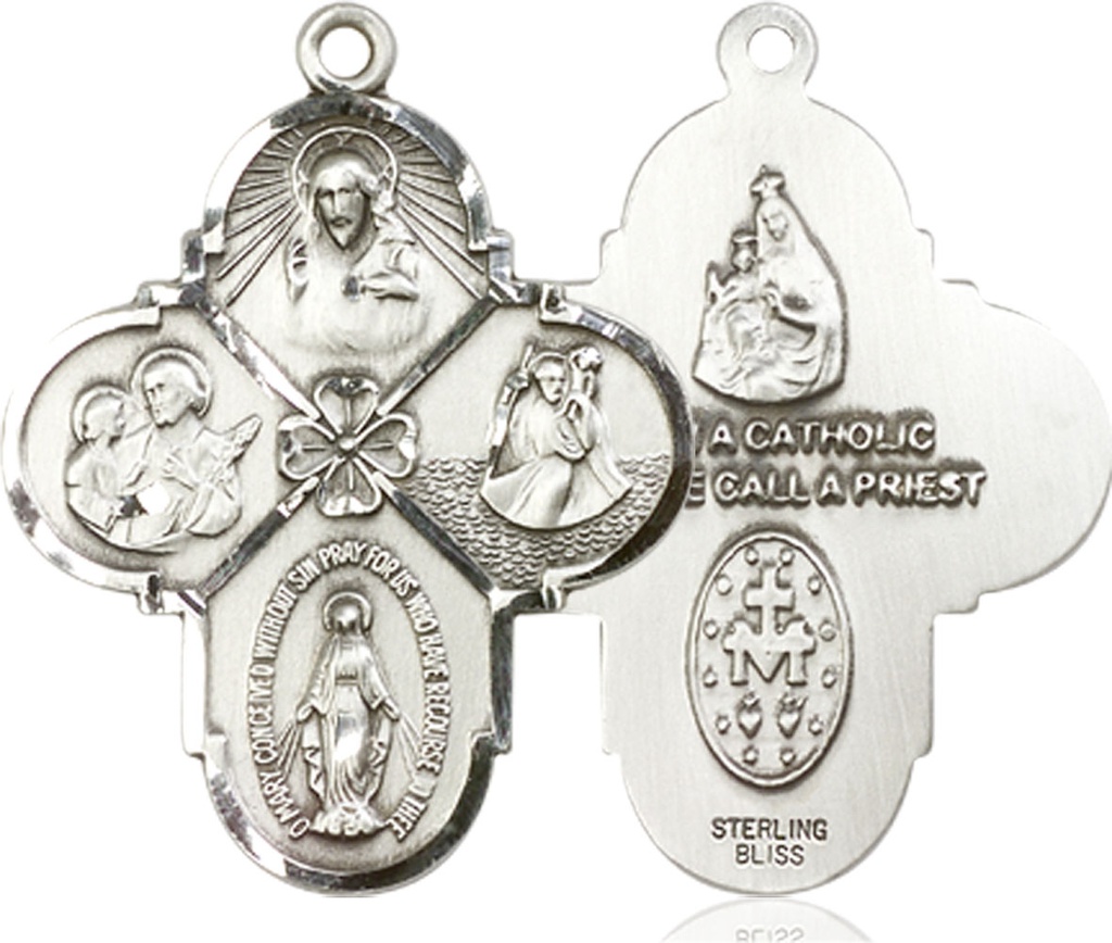 Sterling Silver 4-Way Medal