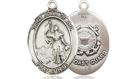 Sterling Silver Saint Joan of Arc  Coast Guard Medal