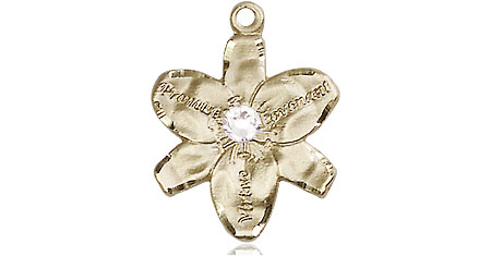 14kt Gold Filled Chastity Medal with a 3mm Crystal Swarovski stone