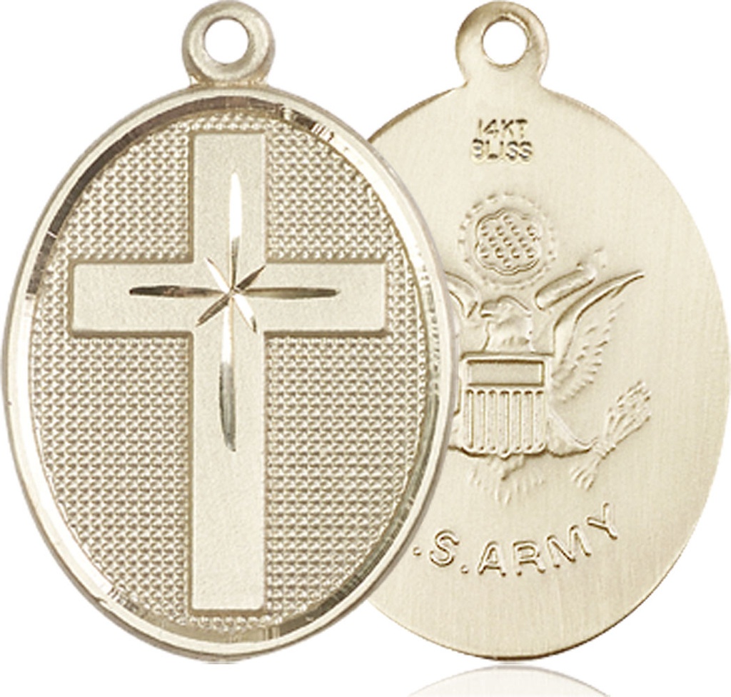 14kt Gold Cross Army Medal