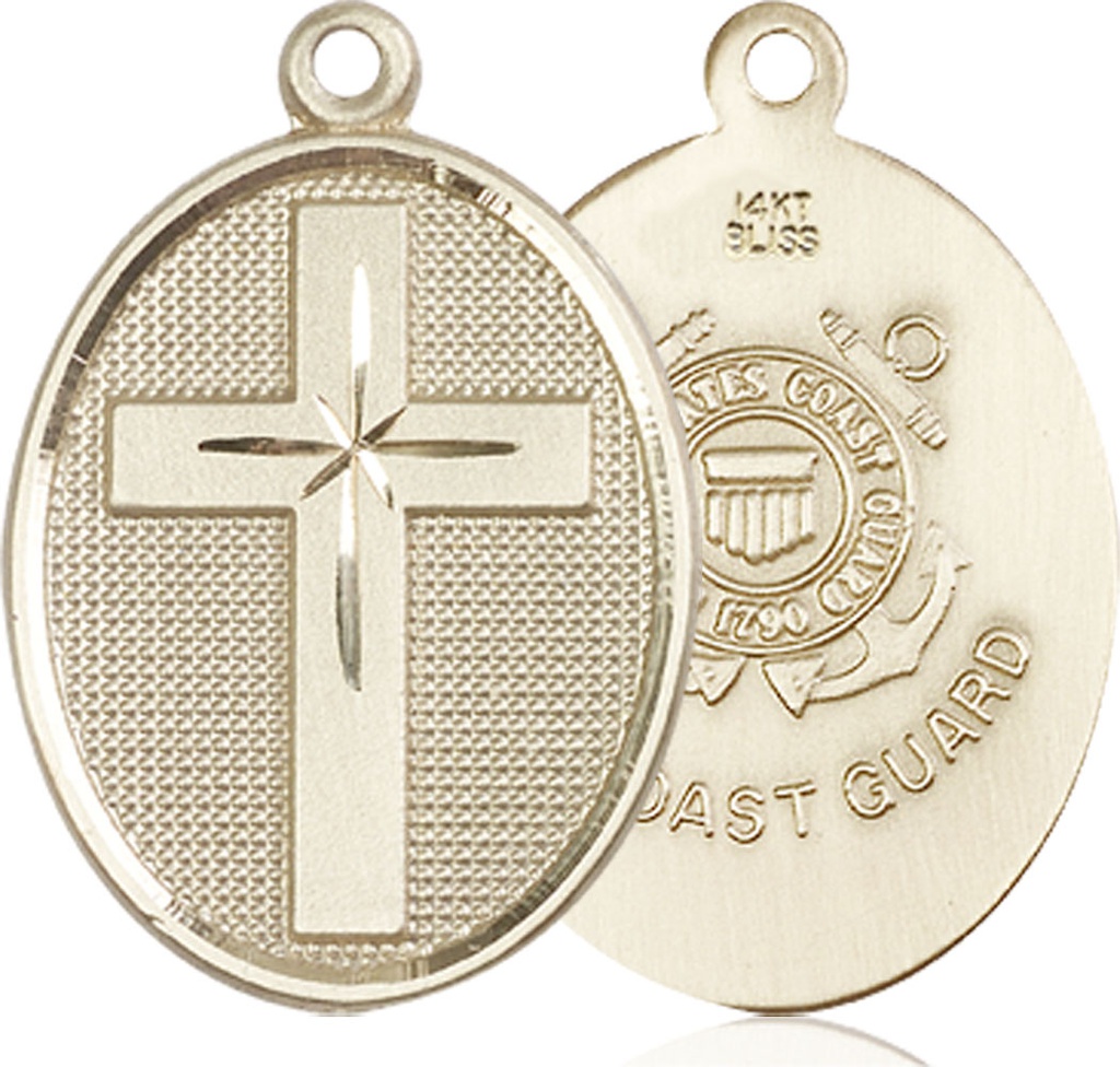 14kt Gold Cross Coast Guard Medal