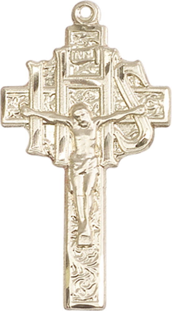 14kt Gold Filled Crucifix-IHS Medal