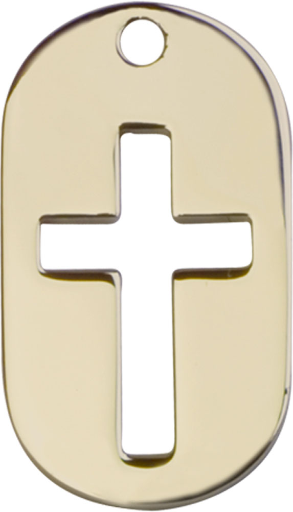 14kt Gold Filled Cross Dog Tag Medal