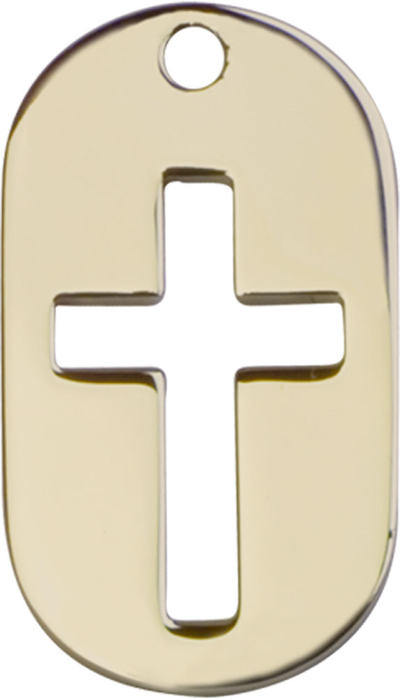 14kt Gold Cross Dog Tag Medal