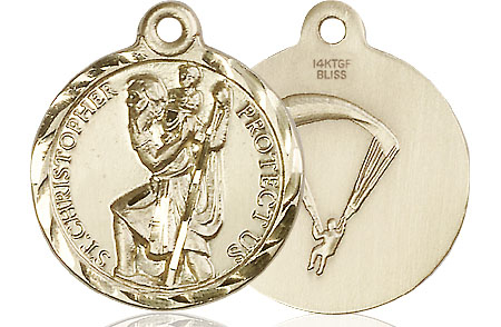 14kt Gold Filled Saint Christopher Paratrooper Medal