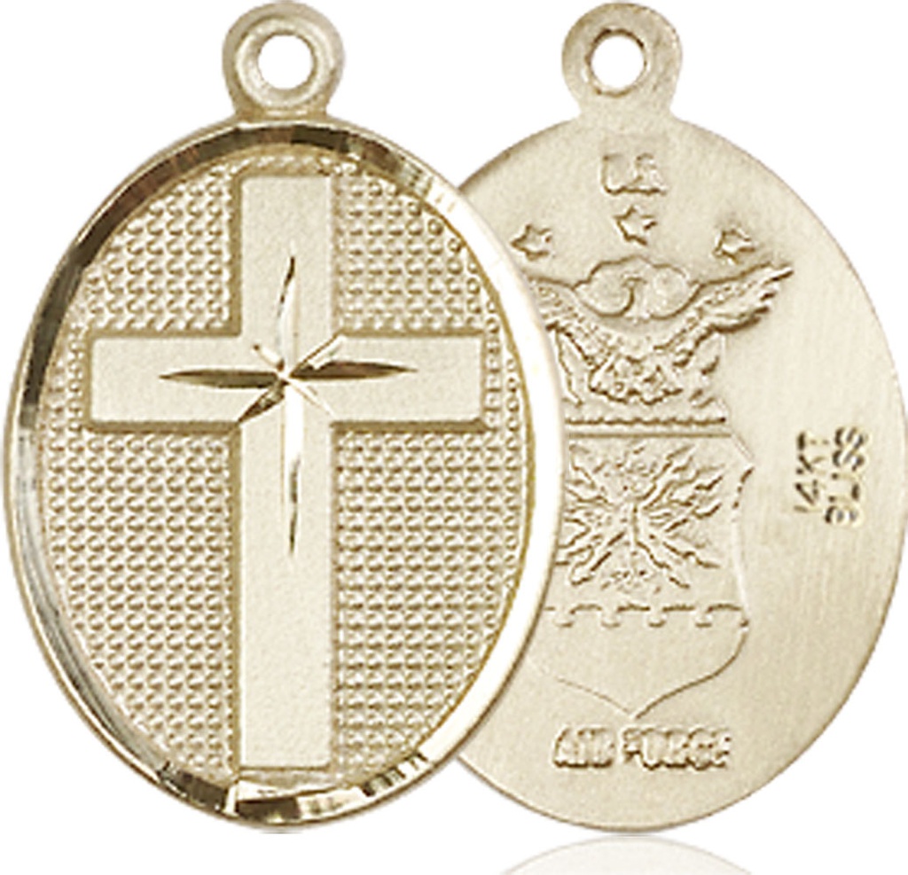 14kt Gold Cross Air Force Medal