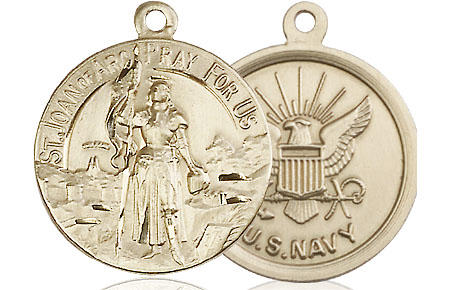 14kt Gold Filled Saint Joan of Arc Navy Medal