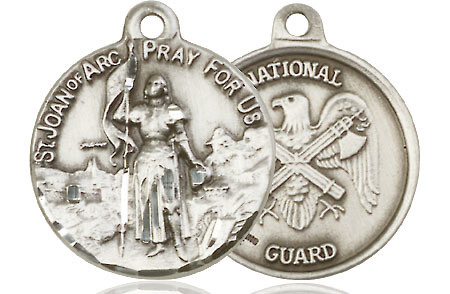 Sterling Silver Saint Joan of Arc National Guard Medal