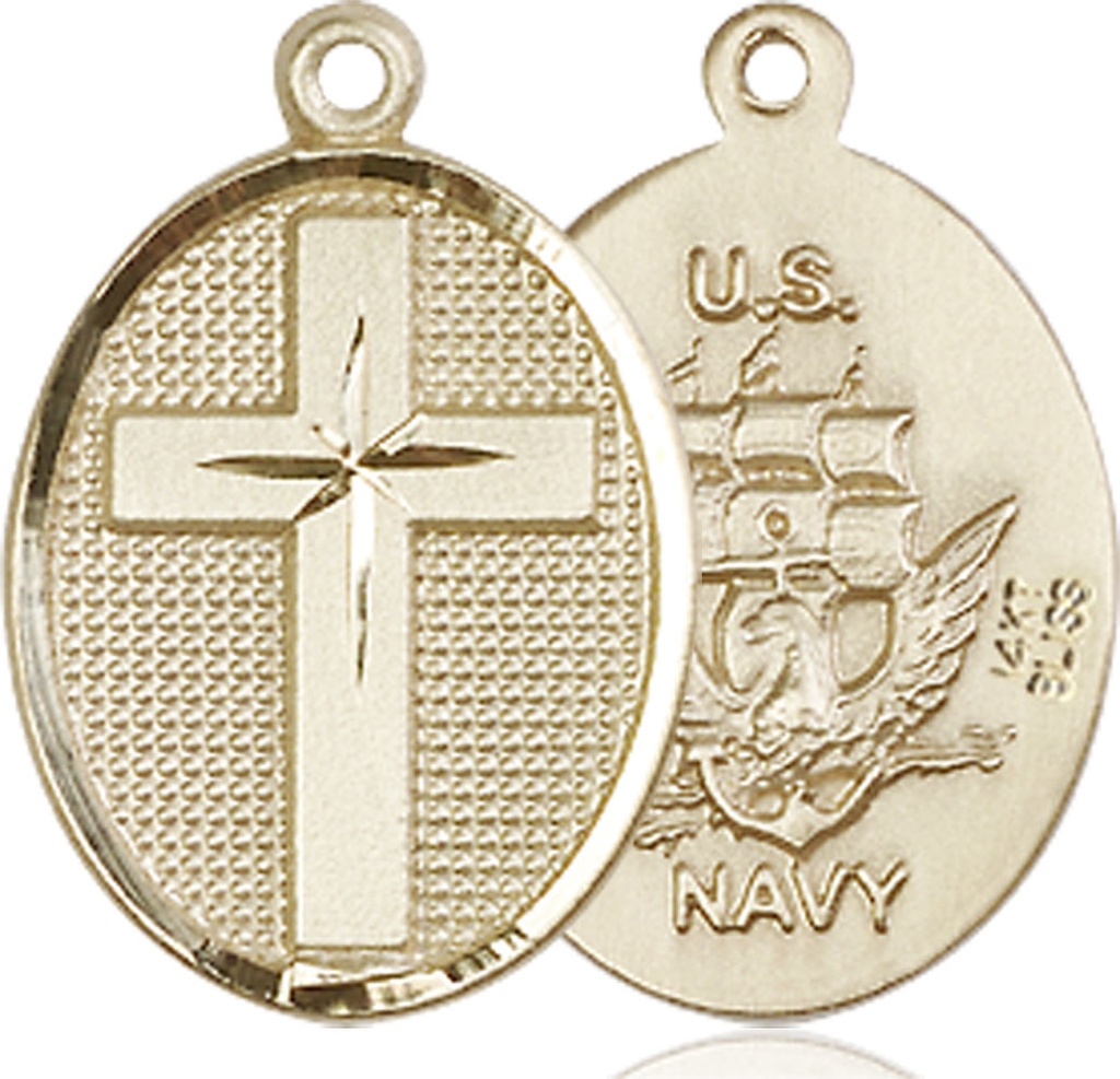 14kt Gold Cross Navy Medal