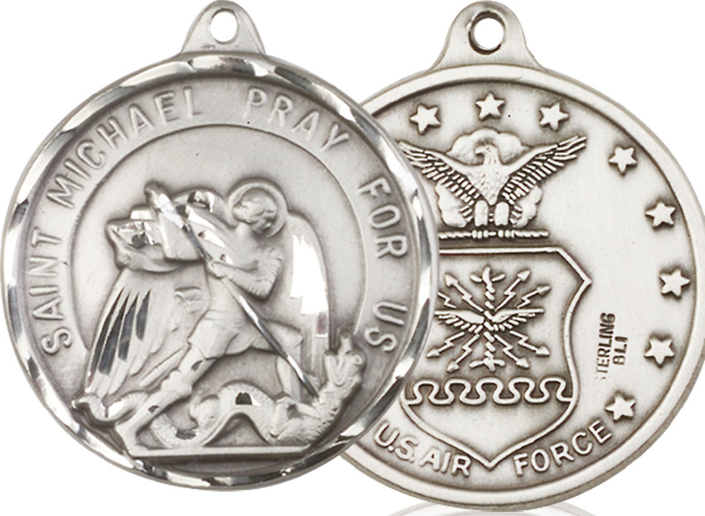 Sterling Silver Saint Michael Air Force Medal