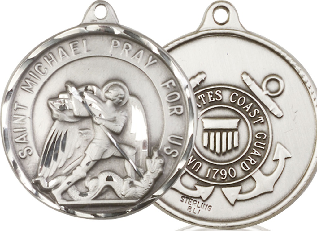 Sterling Silver Saint Michael Coast Guard Medal