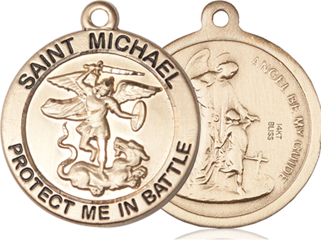 14kt Gold Saint Michael Army Medal