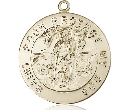 14kt Gold Saint Roch Medal