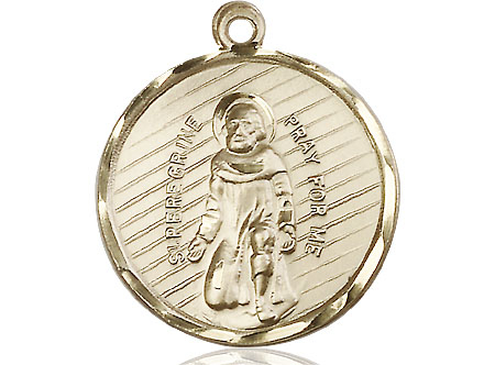 14kt Gold Saint Perregrine Medal