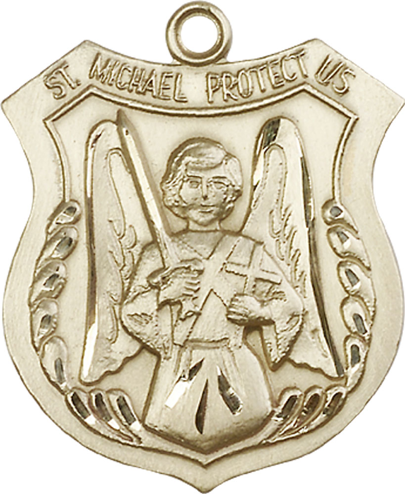 14kt Gold Saint Michael the Archangel Medal