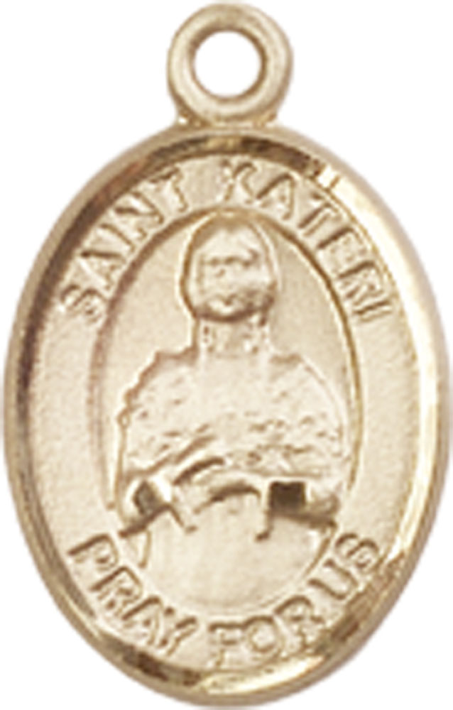 14kt Gold Saint Kateri Medal