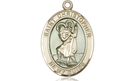 14kt Gold Saint Christopher w/Epoxy Medal