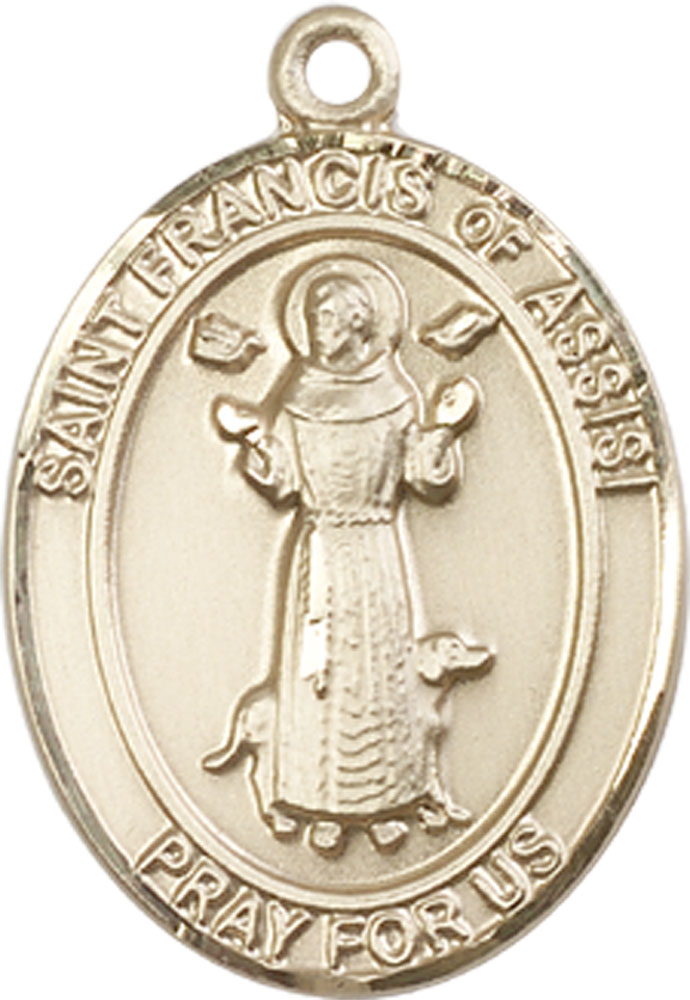 14kt Gold Saint Francis of Assisi Medal
