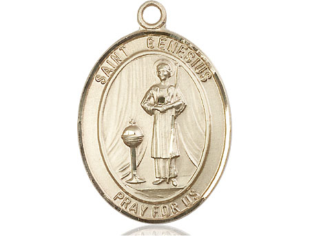 14kt Gold Saint Genesius of Rome Medal