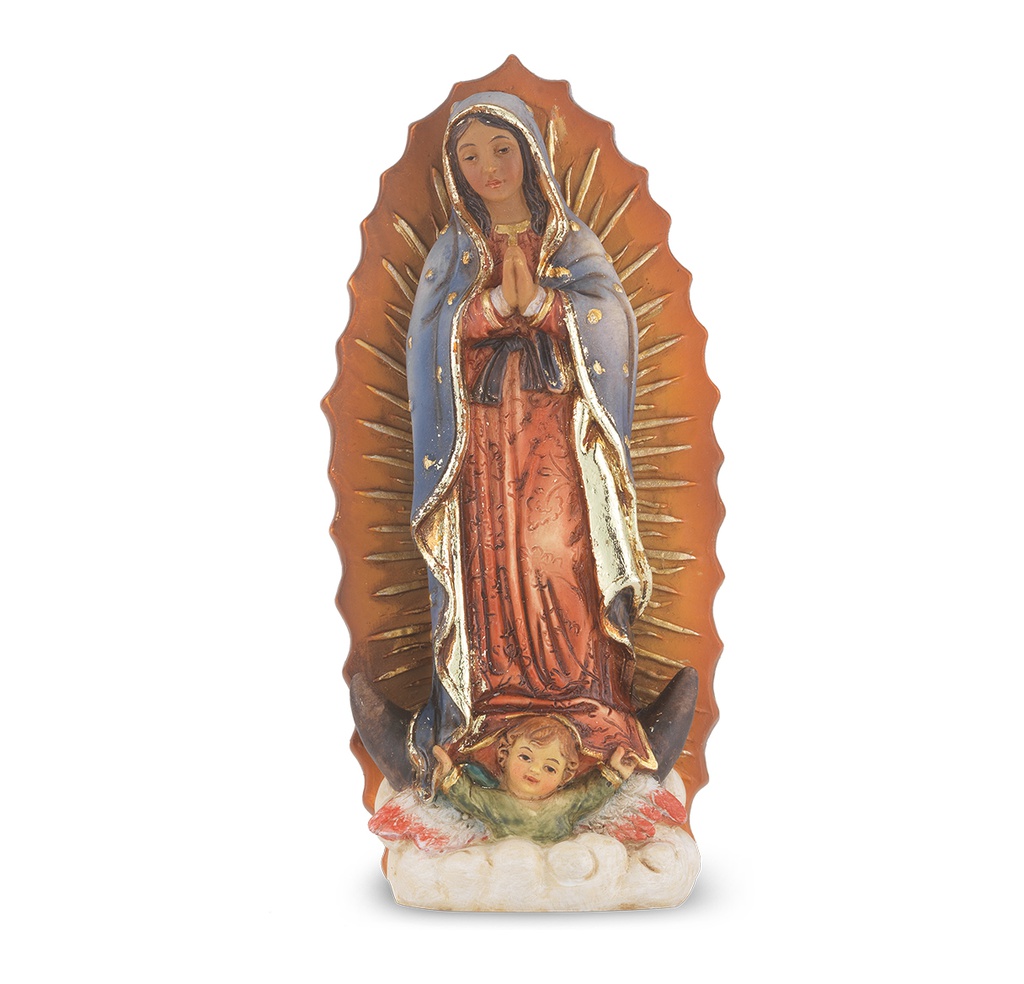 4" Cold Cast Resin Hand Painted Statue of Our Lady Of Guadalupe