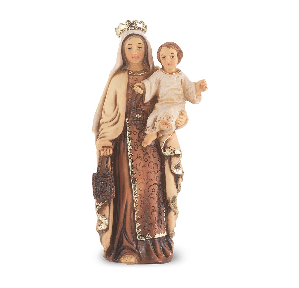 4&quot; Cold Cast Resin Hand Painted Statue of Our Lady of Mt. Carmel
