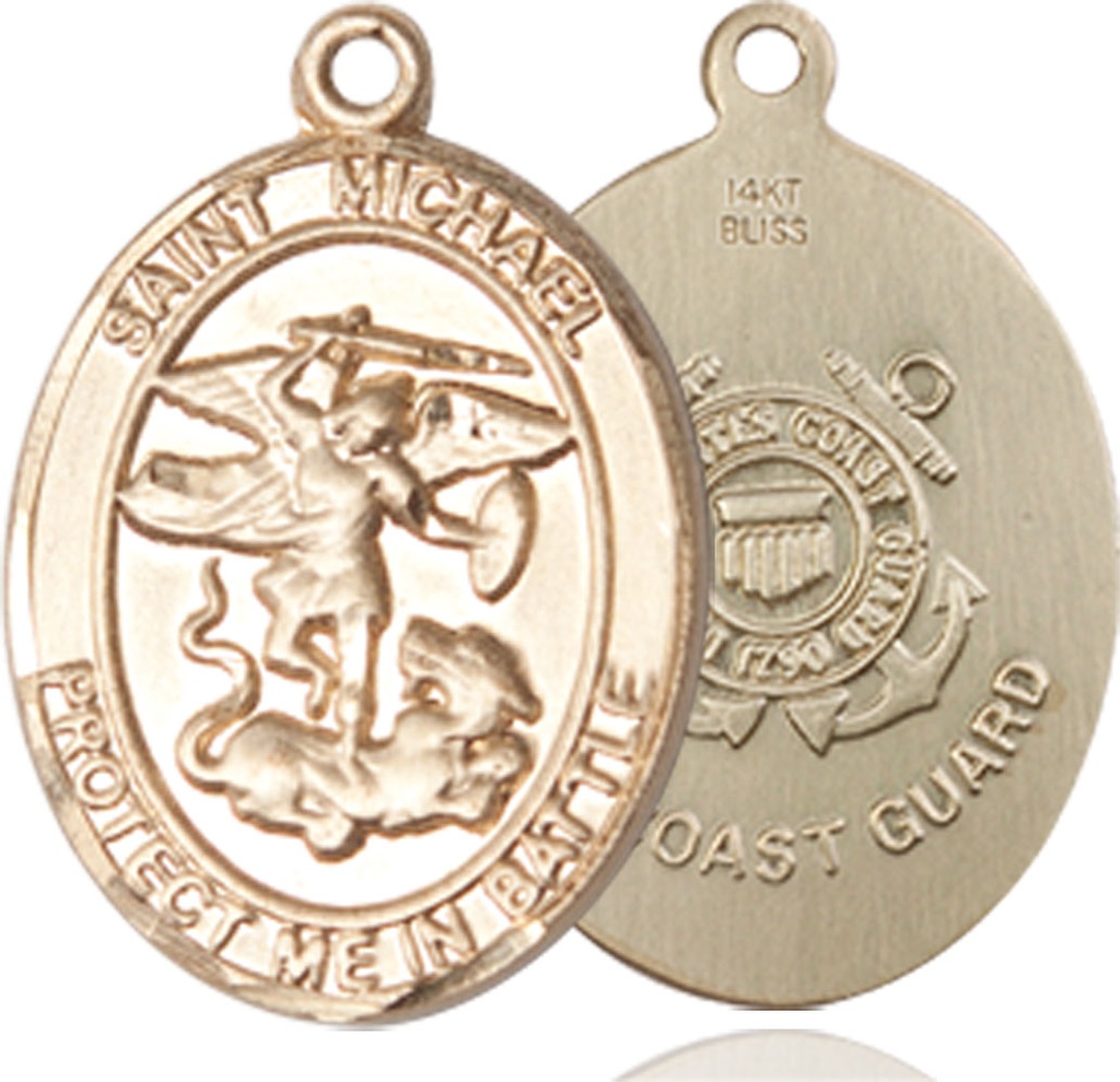 14kt Gold Saint Michael Coast Guard Medal