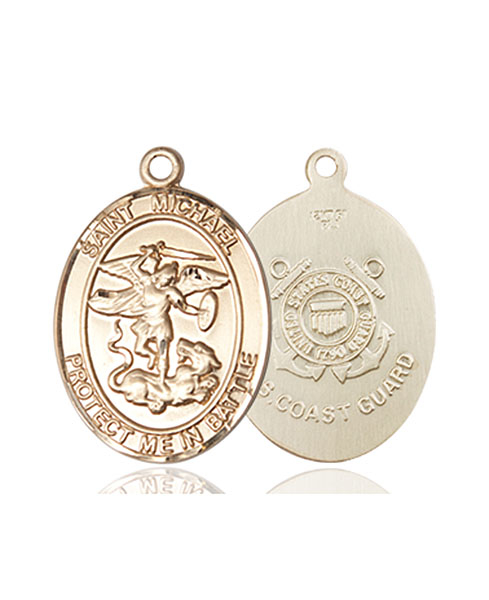 14kt Gold Saint Michael Coast Guard Medal