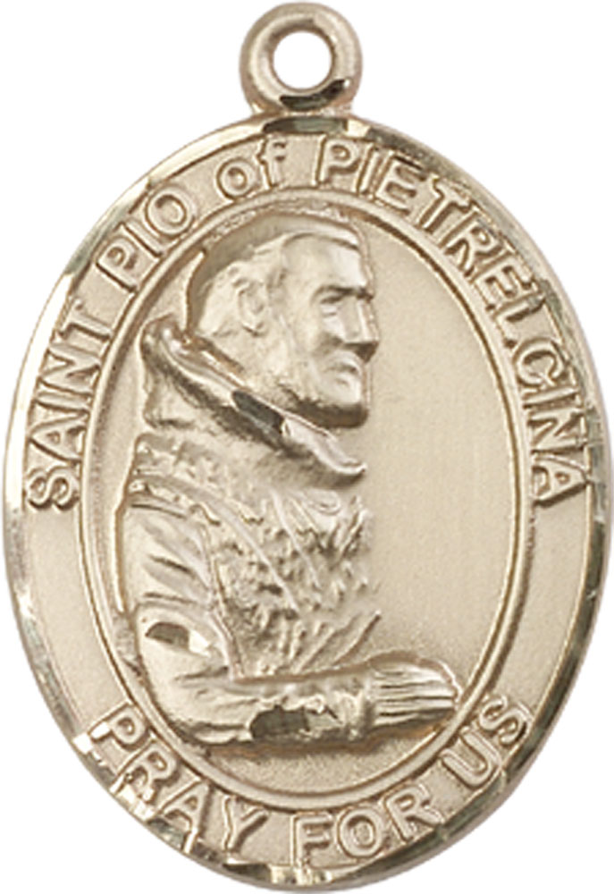 14kt Gold Saint Pio of Pietrelcina Medal