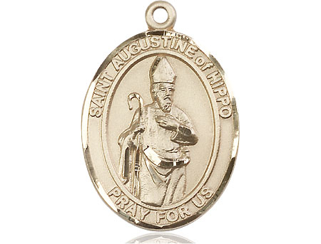 14kt Gold Saint Augustine of Hippo Medal