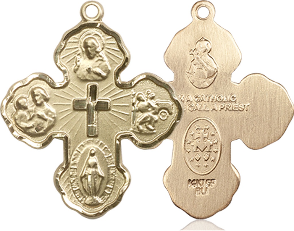 14kt Gold Filled 5-Way Medal