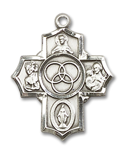 Sterling Silver New Family 5-Way Medal
