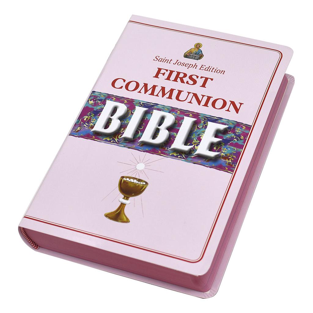 St. Joseph First Communion Bible Pink
