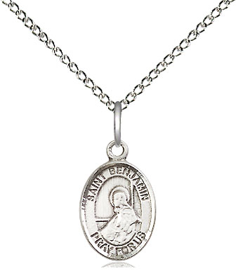 Sterling Silver Saint Benjamin Pendant on a 18 inch Sterling Silver Light Curb chain