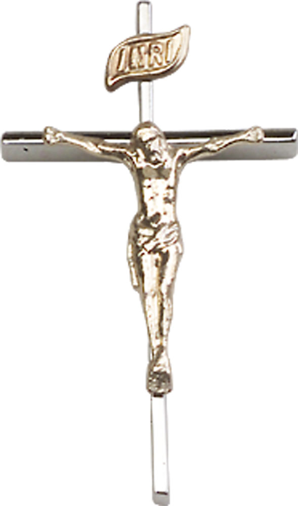 Two-Tone GF/SS Crucifix Medal