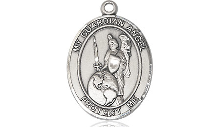 Sterling Silver Guardian Angel of the World Medal