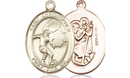 14kt Gold Filled Saint Christopher Soccer Medal