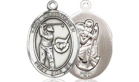 Sterling Silver Saint Christopher Golf Medal