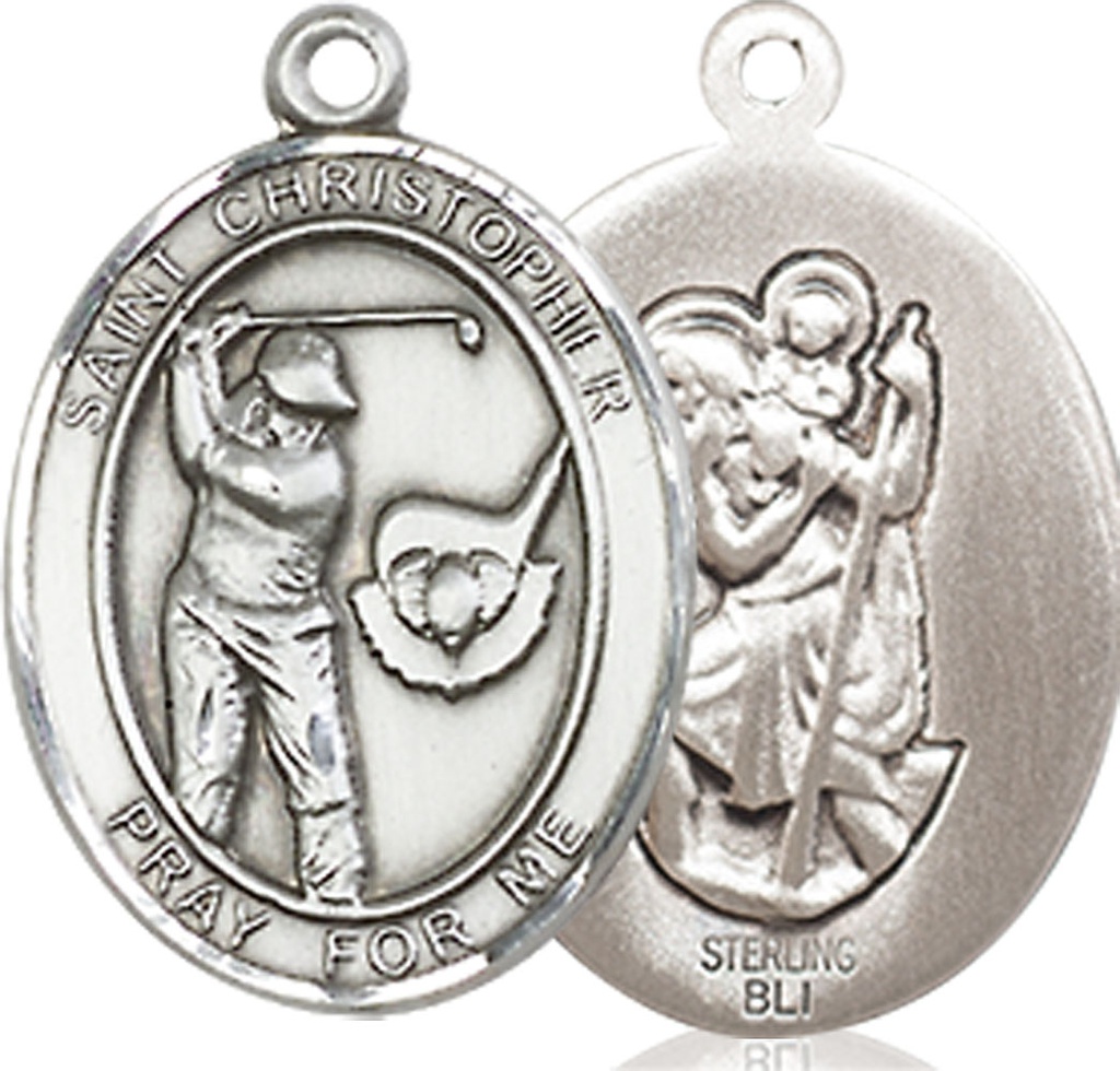 Sterling Silver Saint Christopher Golf Medal