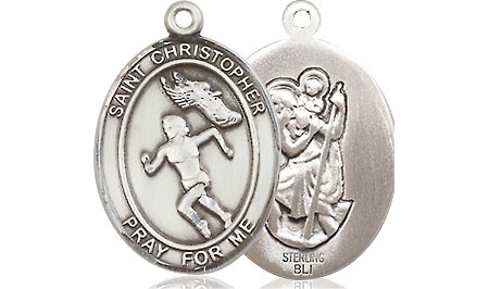 Sterling Silver Saint Christopher Track&amp;Field Medal