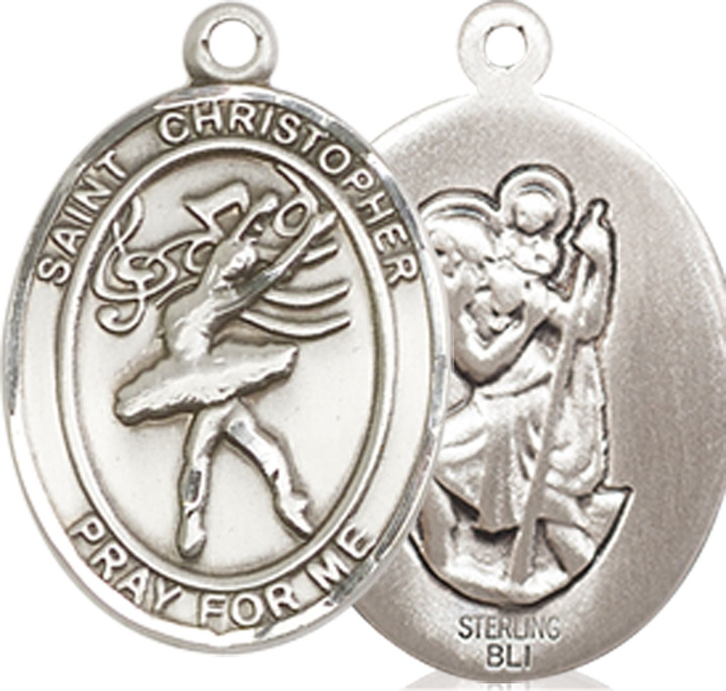 Sterling Silver Saint Christopher Dance Medal